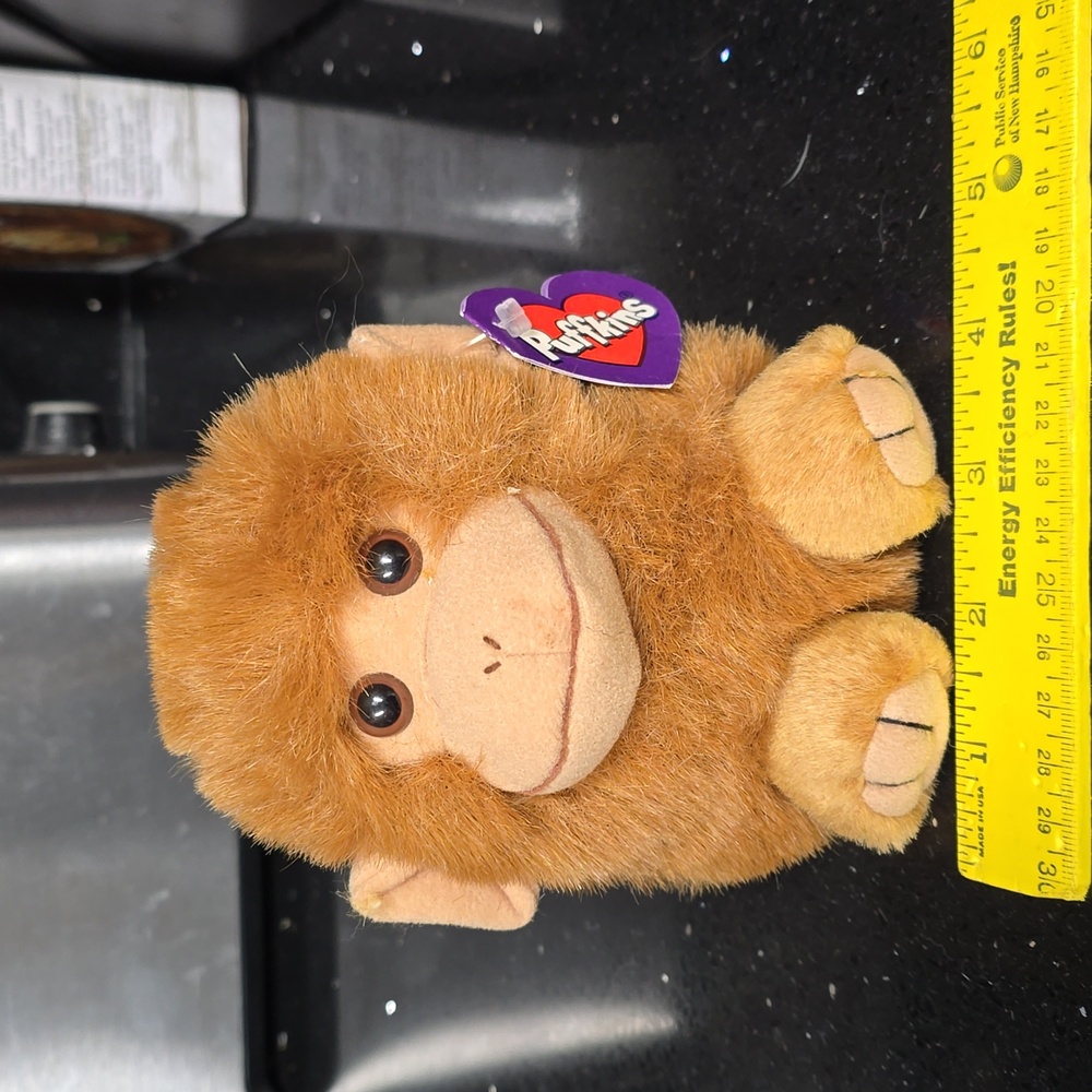 HOST PICK. Vintage. Collectible. Swibco Puffkins-Amber The Monkey. DOB 7/31/97
